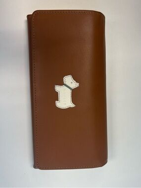 Bradley London Brown Leather Long Wallet with Dog Applique